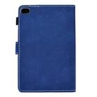 For iPad mini 2 / 3 / 4 / 5 Embossing Sewing Thread Horizontal Painted Flat Leather Case with Sleep Function & Pen Cover & Anti Skid Strip & Card Slot & Holder(Blue) - 4