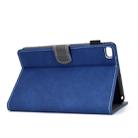 For iPad mini 2 / 3 / 4 / 5 Embossing Sewing Thread Horizontal Painted Flat Leather Case with Sleep Function & Pen Cover & Anti Skid Strip & Card Slot & Holder(Blue) - 7