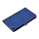For iPad mini 2 / 3 / 4 / 5 Embossing Sewing Thread Horizontal Painted Flat Leather Case with Sleep Function & Pen Cover & Anti Skid Strip & Card Slot & Holder(Blue) - 9