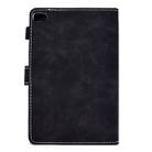 For iPad mini 2 / 3 / 4 / 5 Embossing Sewing Thread Horizontal Painted Flat Leather Case with Sleep Function & Pen Cover & Anti Skid Strip & Card Slot & Holder(Black) - 4