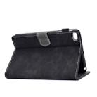 For iPad mini 2 / 3 / 4 / 5 Embossing Sewing Thread Horizontal Painted Flat Leather Case with Sleep Function & Pen Cover & Anti Skid Strip & Card Slot & Holder(Black) - 7