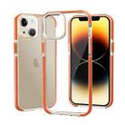 For iPhone 14 Two-color Shockproof High Transparency TPU Phone Case(Orange) - 1