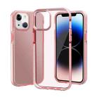 For iPhone 14 Two-color Shockproof High Transparency TPU Phone Case(Pink) - 1