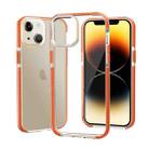 For iPhone 14 Plus Two-color Shockproof High Transparency TPU Phone Case(Orange) - 1