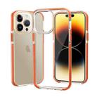 For iPhone 14 Pro Max Two-color Shockproof High Transparency TPU Phone Case(Orange) - 1