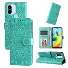 For Xiaomi Redmi A1+ Embossed Sunflower Leather Phone Case(Green) - 1