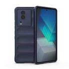 For vivo iQOO Neo7 Magic Shield TPU + Flannel Phone Case(Dark Blue) - 1