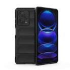 For Xiaomi Redmi Note 12 Pro+ China / Global Magic Shield TPU + Flannel Phone Case(Black) - 1