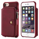 For iPhone 6 Zipper Shockproof Protective Case with Card Slots & Bracket & Photo Holder & Wallet Function(Red) - 1