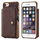 For iPhone 6 Zipper Shockproof Protective Case with Card Slots & Bracket & Photo Holder & Wallet Function(Coffee) - 1