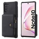 For Galaxy Note 10 Zipper Shockproof Protective Case with Card Slots & Bracket & Photo Holder & Wallet Function(Black) - 1