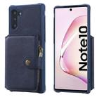 For Galaxy Note 10 Zipper Shockproof Protective Case with Card Slots & Bracket & Photo Holder & Wallet Function(Blue) - 1