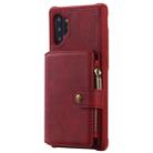 For Galaxy Note 10 Plus Zipper Shockproof Protective Case with Card Slots & Bracket & Photo Holder & Wallet Function(Red) - 2
