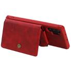 For Galaxy Note 10 Plus Zipper Shockproof Protective Case with Card Slots & Bracket & Photo Holder & Wallet Function(Red) - 6
