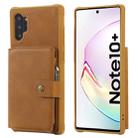 For Galaxy Note 10 Plus Zipper Shockproof Protective Case with Card Slots & Bracket & Photo Holder & Wallet Function(Brown) - 1