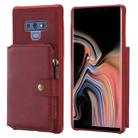 For Galaxy Note9 Zipper Shockproof Protective Case with Card Slots & Bracket & Photo Holder & Wallet Function(Red) - 1