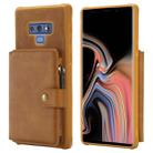 For Galaxy Note9 Zipper Shockproof Protective Case with Card Slots & Bracket & Photo Holder & Wallet Function(Brown) - 1