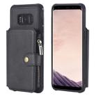 For Galaxy S8 Zipper Shockproof Protective Case with Card Slots & Bracket & Photo Holder & Wallet Function(Black) - 1