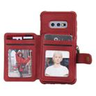 For Galaxy S10e Zipper Shockproof Protective Case with Card Slots & Bracket & Photo Holder & Wallet Function(Red) - 5
