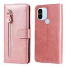 For Xiaomi Redmi A1+ Calf Texture Zipper Leather Phone Case(Rose Gold) - 1