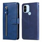 For Xiaomi Redmi A1+ Calf Texture Zipper Leather Phone Case(Blue) - 1