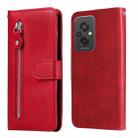 For Xiaomi Redmi 11 Prime 4G Calf Texture Zipper Leather Phone Case(Red) - 1