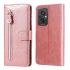 For Xiaomi Redmi 11 Prime 4G Calf Texture Zipper Leather Phone Case(Rose Gold) - 1