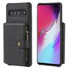 For Galaxy S10 5G Zipper Shockproof Protective Case with Card Slots & Bracket & Photo Holder & Wallet Function(Black) - 1