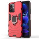For Xiaomi Redmi Note 12 China PC + TPU Shockproof Protective Phone Case with Magnetic Ring Holder(Red) - 1