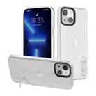 For iPhone 14 Terminator Shockproof Phone Case with Holder(Transparent White) - 1