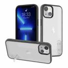 For iPhone 14 Terminator Shockproof Phone Case with Holder(Transparent Black) - 1