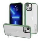 For iPhone 14 Terminator Shockproof Phone Case with Holder(Transparent Green) - 1