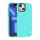 For iPhone 14 Plus Terminator Shockproof Phone Case with Holder(Mint Green) - 1