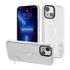 For iPhone 14 Plus Terminator Shockproof Phone Case with Holder(Transparent White) - 1