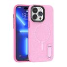 For iPhone 14 Pro Terminator Shockproof Phone Case with Holder(Pink) - 1