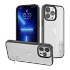 For iPhone 14 Pro Terminator Shockproof Phone Case with Holder(Transparent Black) - 1