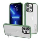 For iPhone 14 Pro Terminator Shockproof Phone Case with Holder(Transparent Green) - 1