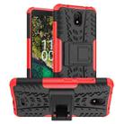 For Nokia C100 Tire Texture TPU + PC Phone Case with Holder(Red) - 1