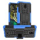 For Nokia C100 Tire Texture TPU + PC Phone Case with Holder(Blue) - 1