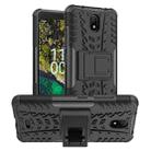 For Nokia C100 Tire Texture TPU + PC Phone Case with Holder(Black) - 1