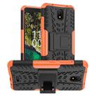 For Nokia C100 Tire Texture TPU + PC Phone Case with Holder(Orange) - 1