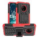 For Nokia C200 Tire Texture TPU + PC Phone Case with Holder(Red) - 1