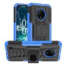 For Nokia C200 Tire Texture TPU + PC Phone Case with Holder(Blue) - 1