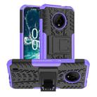 For Nokia C200 Tire Texture TPU + PC Phone Case with Holder(Purple) - 1