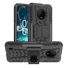 For Nokia C200 Tire Texture TPU + PC Phone Case with Holder(Black) - 1