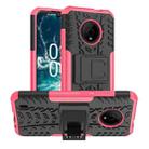 For Nokia C200 Tire Texture TPU + PC Phone Case with Holder(Pink) - 1