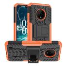 For Nokia C200 Tire Texture TPU + PC Phone Case with Holder(Orange) - 1