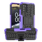 For Nokia G100 Tire Texture TPU + PC Phone Case with Holder(Purple) - 1