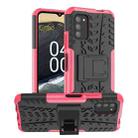 For Nokia G100 Tire Texture TPU + PC Phone Case with Holder(Pink) - 1