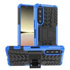 For Sony Xperia 5 IV Tire Texture TPU + PC Phone Case with Holder(Blue) - 1